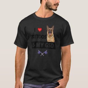 T-shirt J'aime les tatouages et mon chien berger allemand