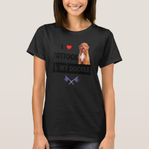 T-shirt J'aime les tatouages et mon chien doré tatoué M