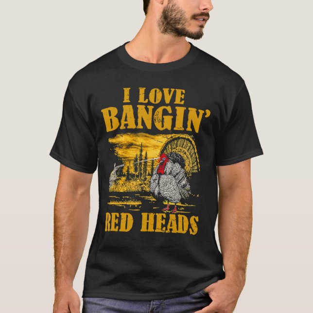 T-shirt J'Aime Les Têtes Rouges Ngin' Drôle La Chasse À La (Devant)