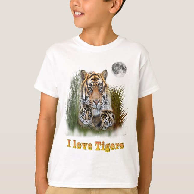 T-shirt J'aime les tigres (Devant)