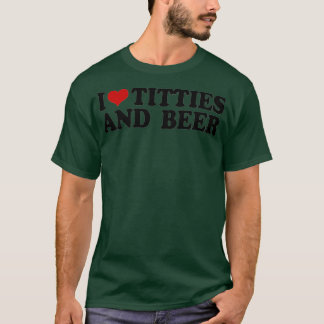 T-shirt J'aime les titans et les hommes de bière partie fê