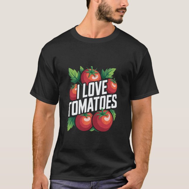 T-shirt J'aime les tomates fraîches déclaration végane (Devant)