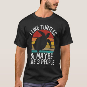 T-shirt J'aime les tortues et peut-être comme 3 personnes