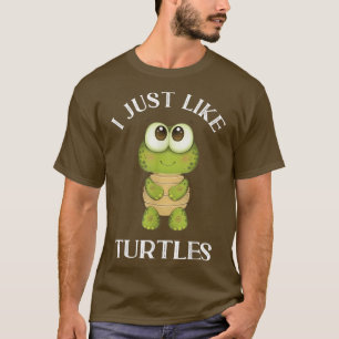 T-shirt J'Aime Les Tortues Mignonnes Filles Garçons Tortue