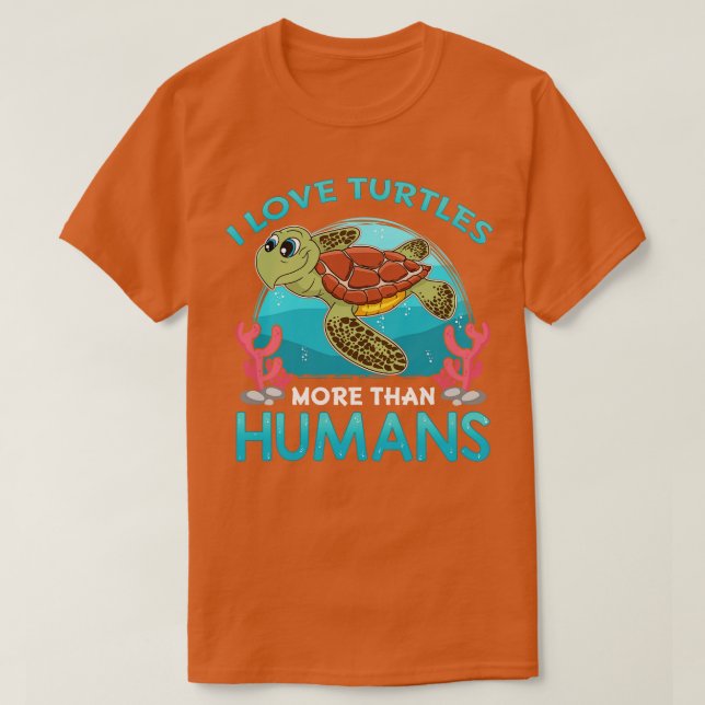 T-shirt J'Aime Les Tortues Plus Que Les Humains (Design devant)