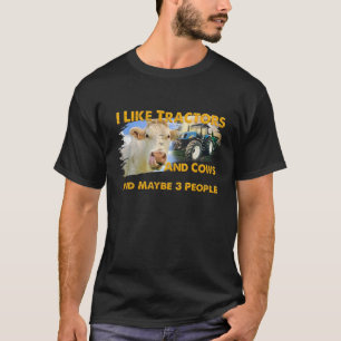 T-shirt J'Aime Les Tracteurs Et Les Vaches Et Peut-Être 3 