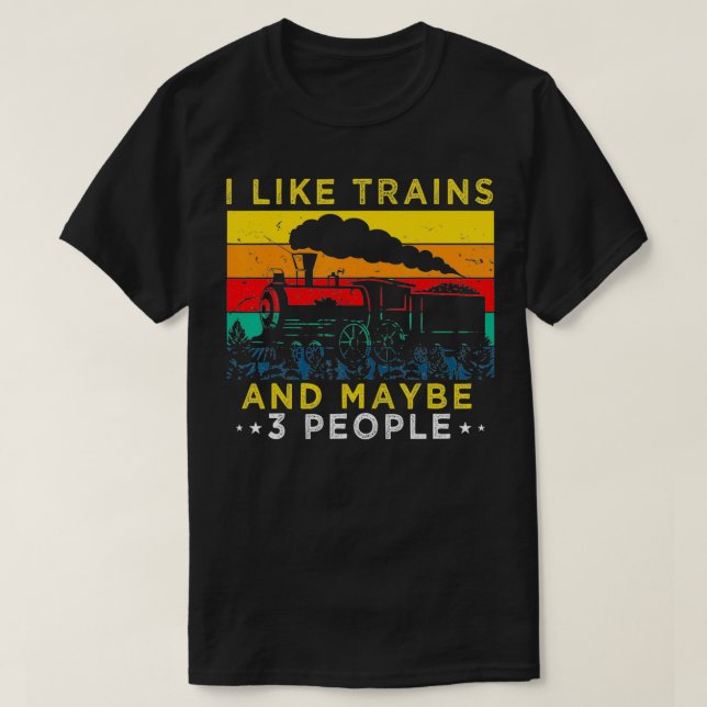 T-shirt J'aime les trains Modèle ferroviaire Modèle train  (Design devant)