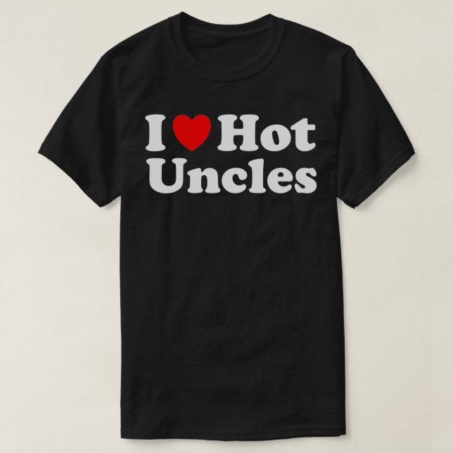 T-shirt J'Aime Les Uncles Chauds Du Coeur (Design devant)