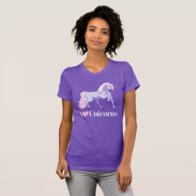 T-shirt J'Aime Les Unicornes (Devant entier)