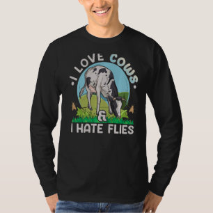 T-shirt J'aime les vaches et je déteste les mouches Citer