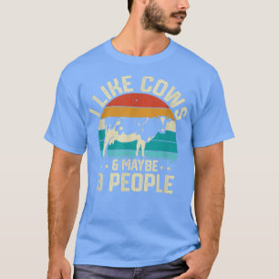 T-shirt J'Aime Les Vaches Et Peut-Être 3 Personnes Vétérin