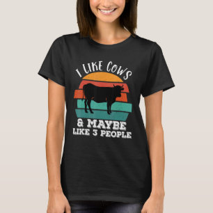 T-shirt J'Aime Les Vaches Et Peut-Être Comme 3 Personnes A
