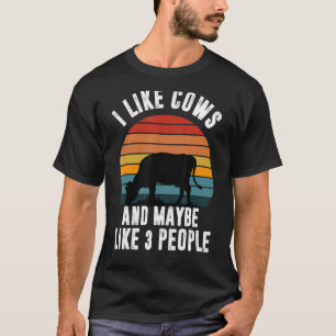 T-shirt J'aime les vaches et peut-être comme 3 personnes R