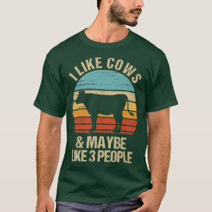 T-shirt J'aime les vaches et peut-être environ 3 personnes