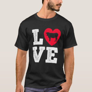 T-shirt J'aime les vaches Ferme Agriculteur Rétro &