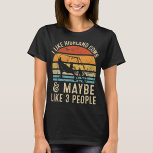 T-shirt J'Aime Les Vaches Highland Et Peut-Être 3 Personne