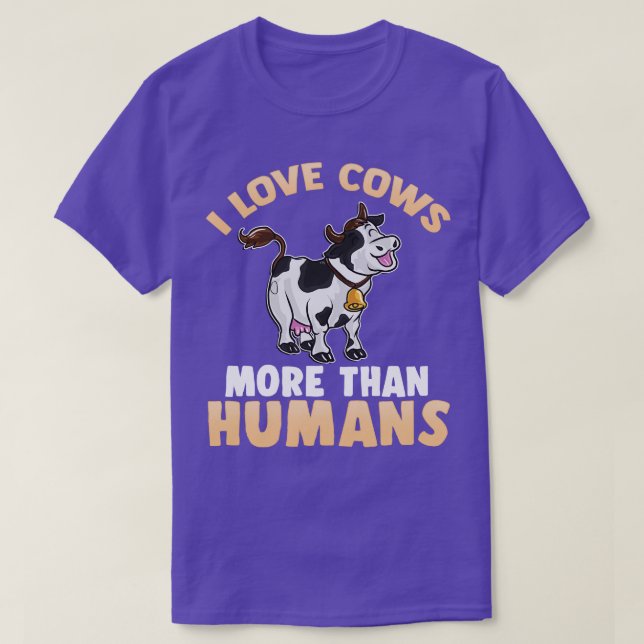 T-shirt J'Aime Les Vaches Plus Que Les Humains (Design devant)
