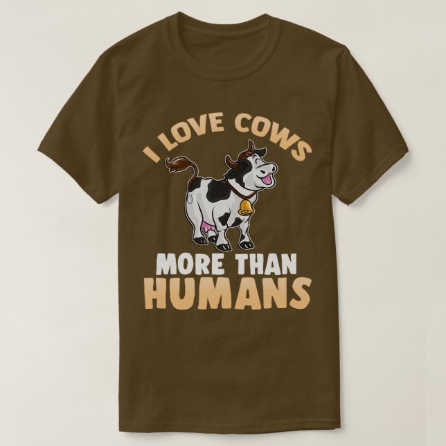 T-shirt J'Aime Les Vaches Plus Que Les Humains (Design devant)