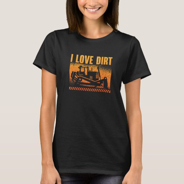 T-shirt J'aime les véhicules de construction de chantier d (Devant)