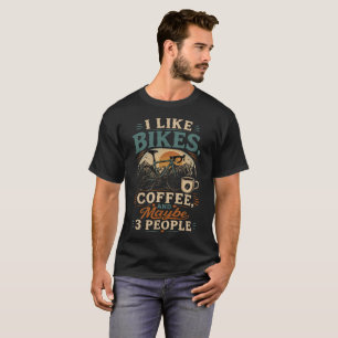 T-shirt J'aime les vélos, le café, et peut-être 3 personne