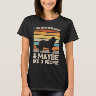 T-shirt J'aime les vêtements rétro de Terre-Neuve et la ca