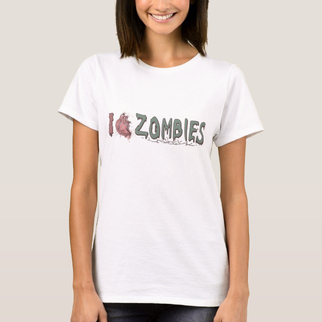 T-shirt J'aime les zombies par Mudge Studios (Devant)
