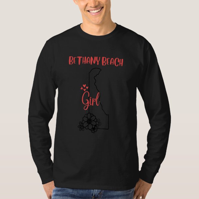 T-shirt J'aime l'État du Delaware Fleur Contour Bethanybea (Devant)