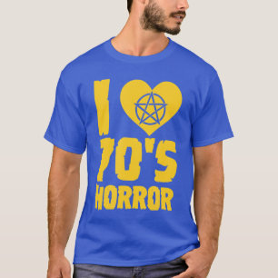 T-shirt J'aime l'horreur des années 70 Pentagramme du cœur