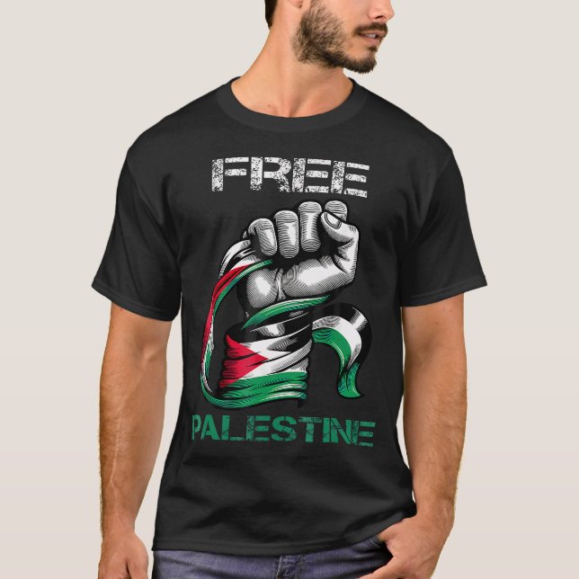 T-shirt J'aime Libérez le drapeau palestinien Save Gaza St (Devant)