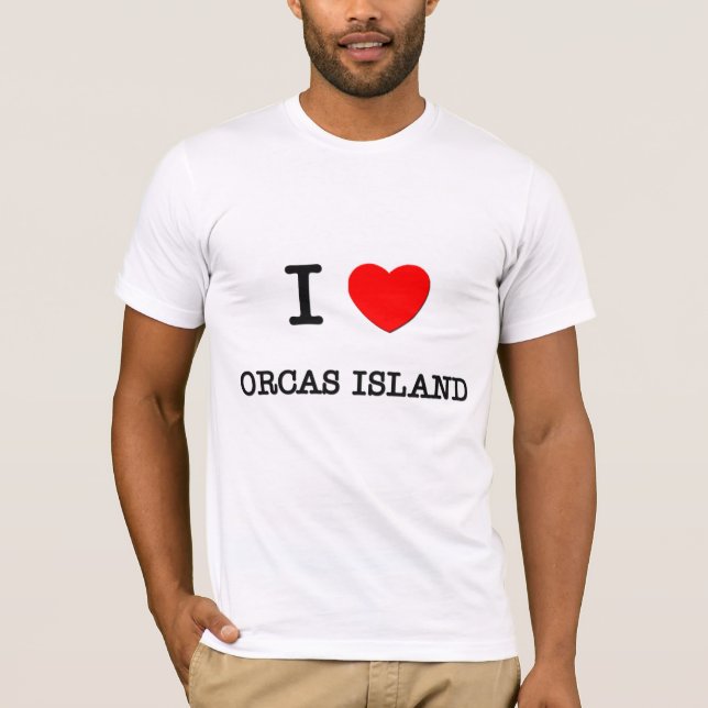 T-shirt J'aime l'île Washington d'orques (Devant)