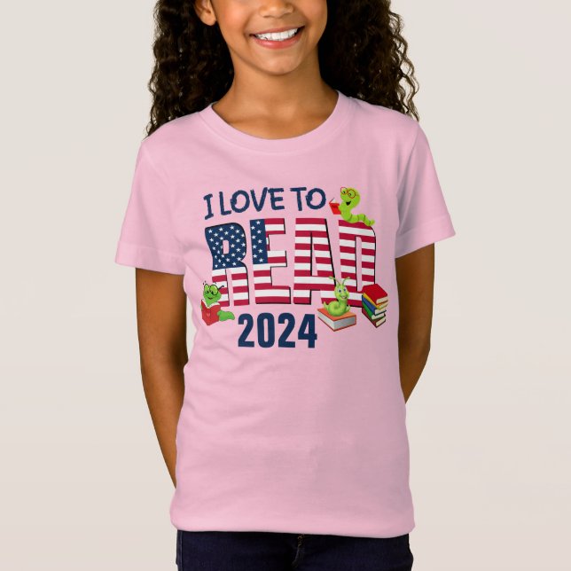 T-Shirt J'AIME LIRE America Flag 2024 Kids (Devant)