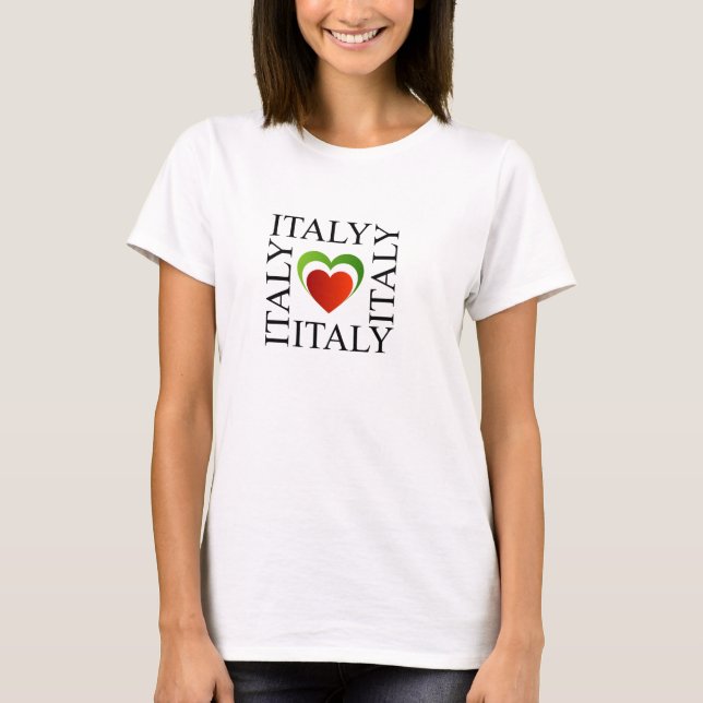 T-shirt J'aime l'Italie avec des couleurs italiennes de (Devant)