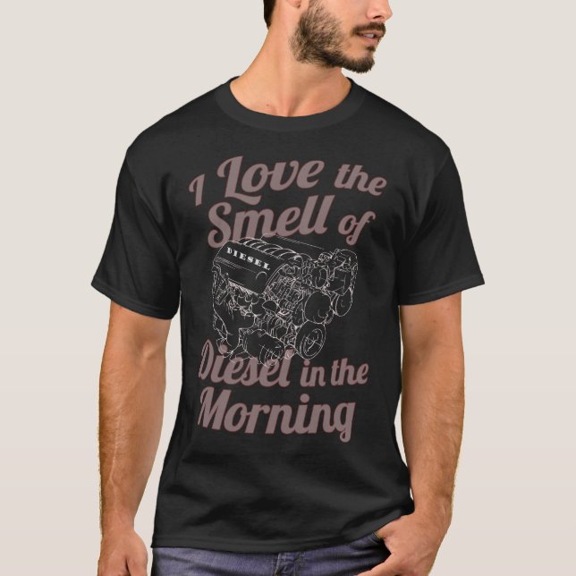 T-shirt J'aime l'odeur du diesel dans le Matin 4X4 DP (Devant)