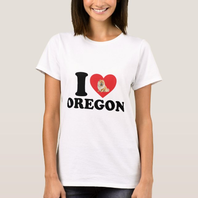 T-shirt J'Aime L'Oregon Et Mon Chow (Devant)
