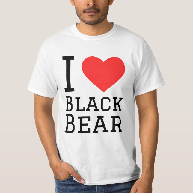 T-shirt J'aime l'ours noir (Devant)