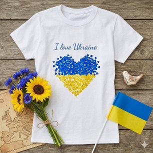 T-shirt J'aime l'Ukraine. Soutien à l'Ukraine.