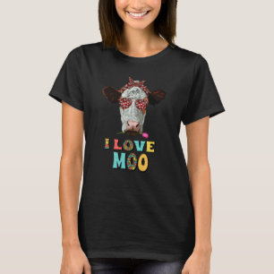 T-shirt J'Aime Lunettes De Vache Moo Ferme Vache Pour Homm