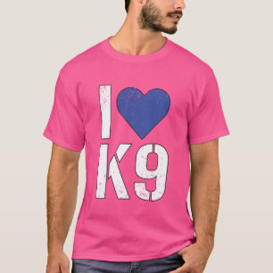 T-shirt J'aime l'unité de police K9 Chien Officier canin