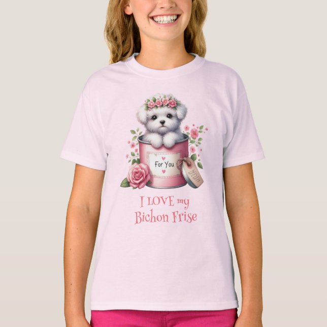 T-shirt J'AIME ma Bichon Frise (Devant)