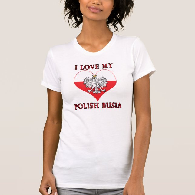 T-shirt J'Aime Ma Busia Polonaise (Devant)