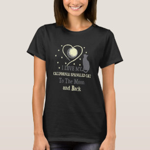 T-shirt J'aime ma Californie tourbée chat à lune chat