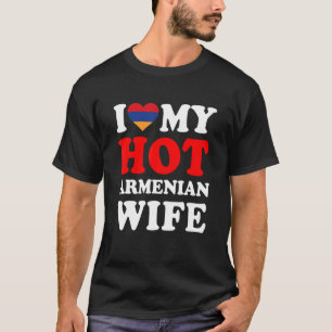 T-shirt J'aime ma chaude épouse arménienne drôle de mari c