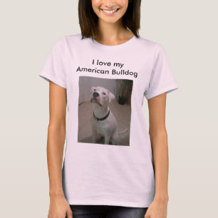 T-shirt J'aime ma chemise américaine de bouledogue