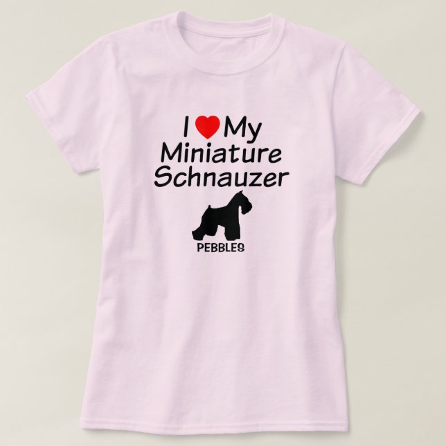 T-shirt J'Aime Ma Chemise Chien Schnauzer Miniature (Design devant)