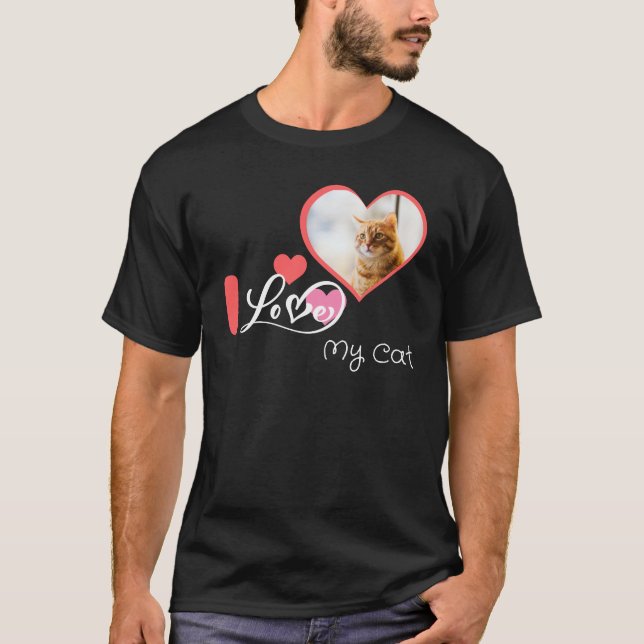 T-shirt j'aime ma chemise de chat (Devant)