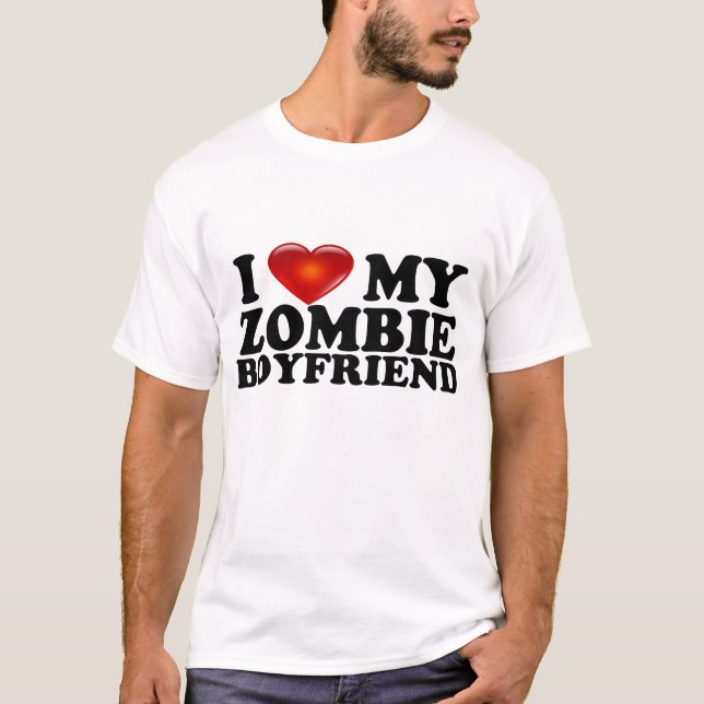 T-shirt J'aime ma chemise de FB de zombi (Devant)