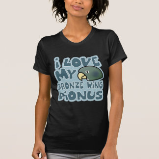 T-shirt J'aime ma chemise de Pionus à ailes par bronze