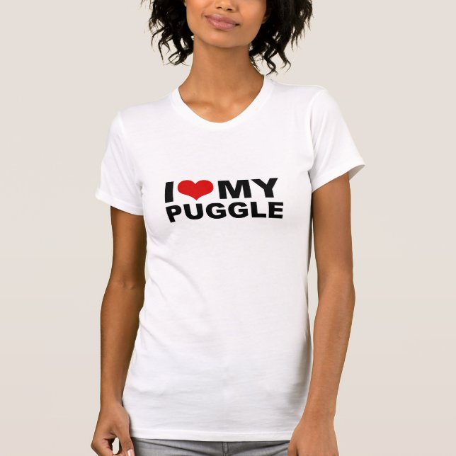 T-shirt J'aime MA chemise de Puggle (Devant)