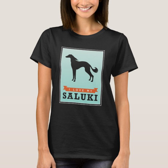 T-shirt J'aime ma chemise de Saluki (Devant)