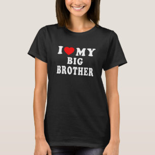T-shirt J'Aime Ma Chemise Grand Frère Je Coeur Mon Grand F